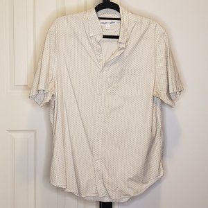 Used Men's Built In Flex White w/ Dots Button Up Shirt XL
